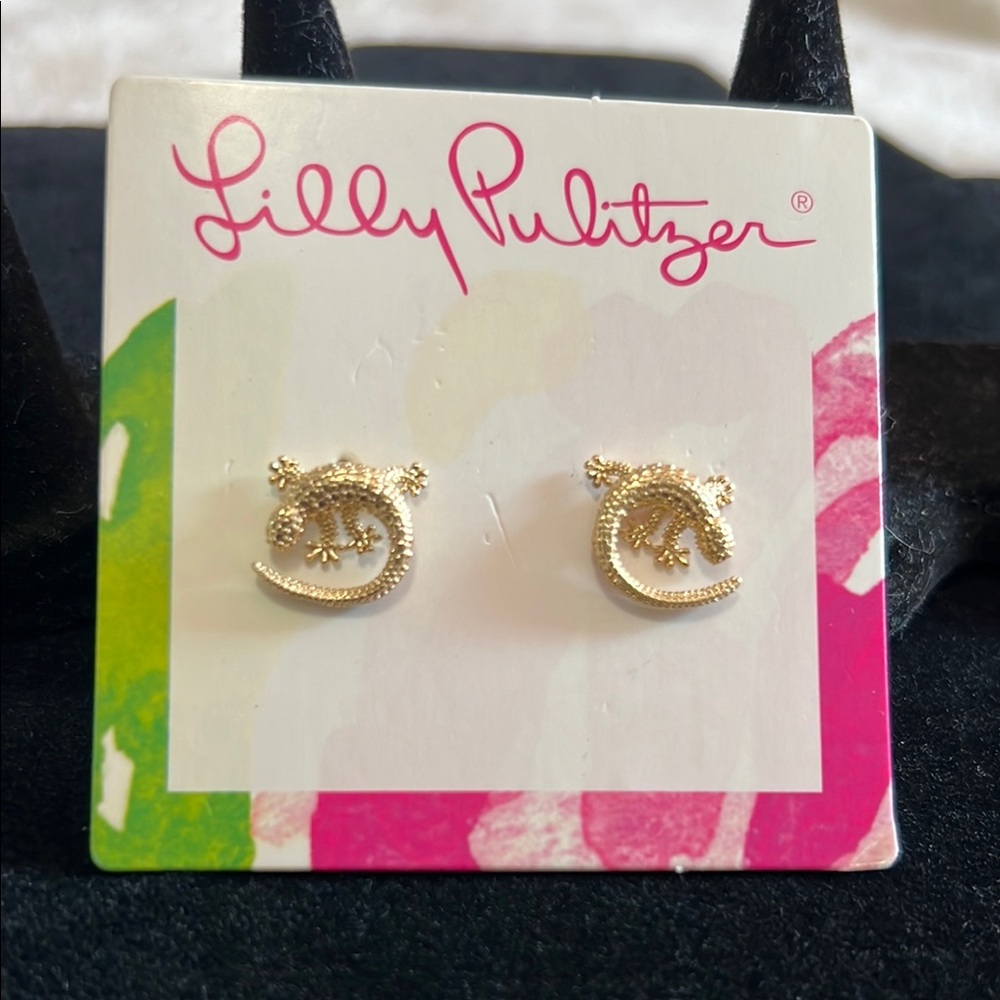 Lilly Pulitzer Gold Leapin Lizard Earrings